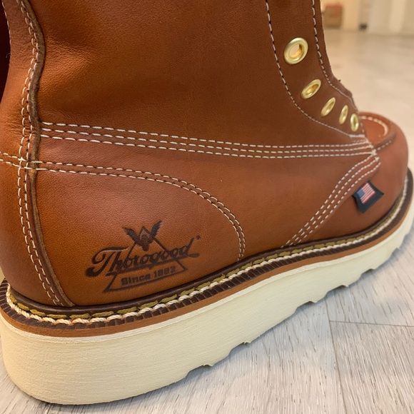 Thorogood American heritage 6" tobacco moc toe Tan work boots for men size 7.5D - Picture 15 of 16